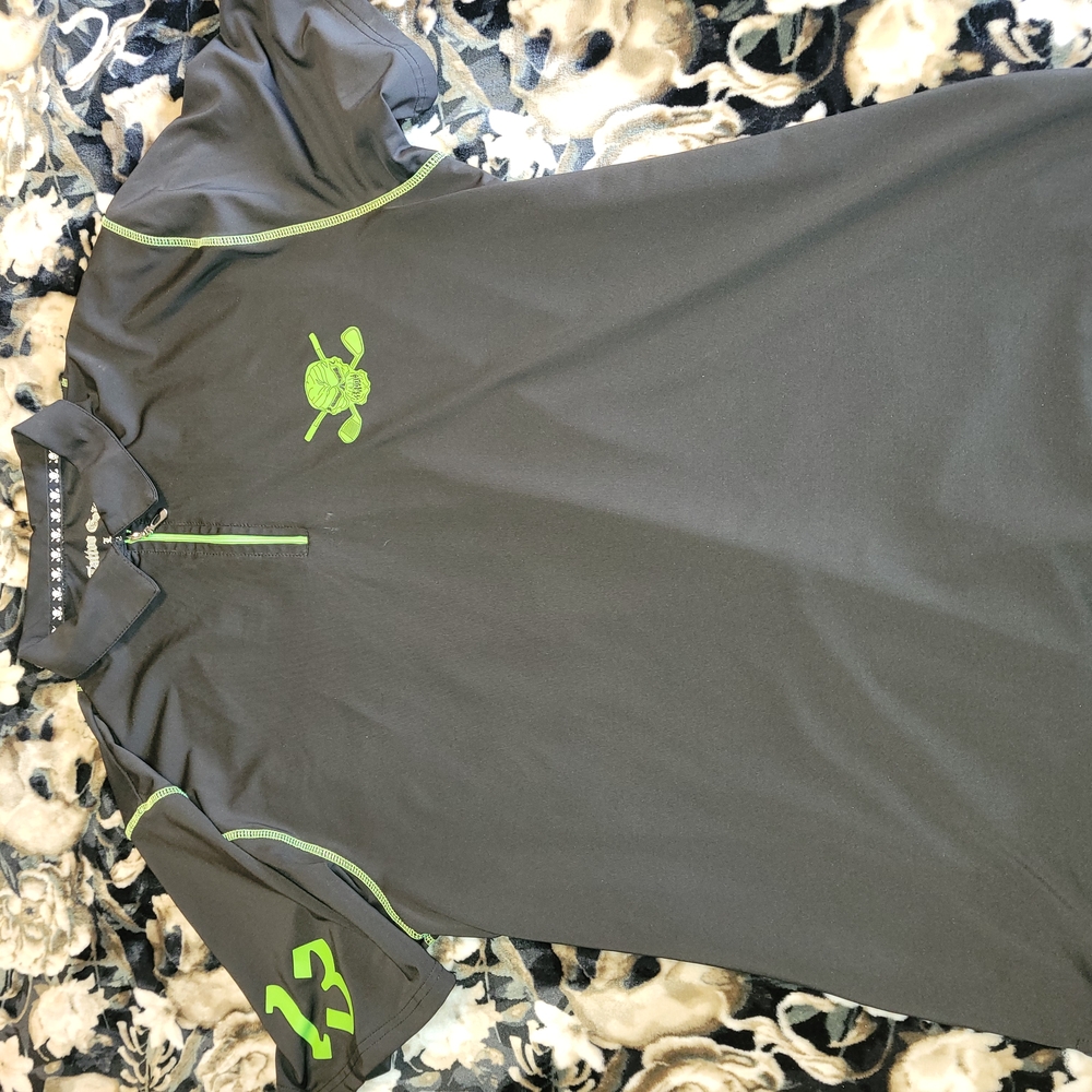 Tattoo Golf 13 Men's Black Polo Shirt with Green Accents